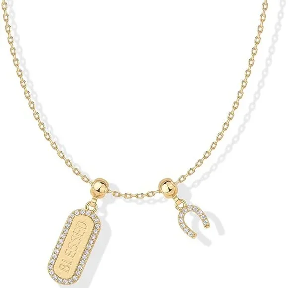 Neiman Marcus 14K Gold Plated Blessed Charm Necklace - Picture 5 of 5